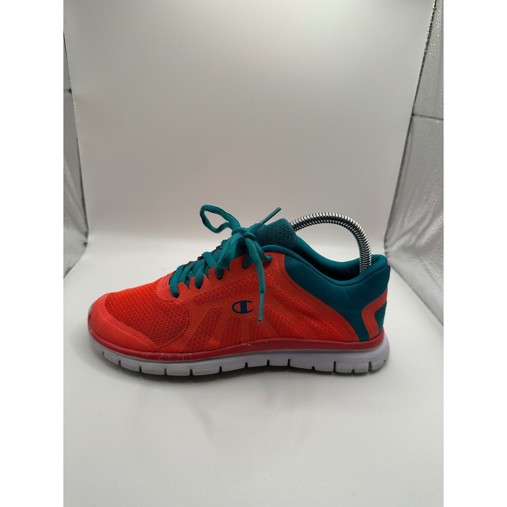 Champion Running Shoes Women Size 7 Orange Teal Good Condition Lightweight Mesh